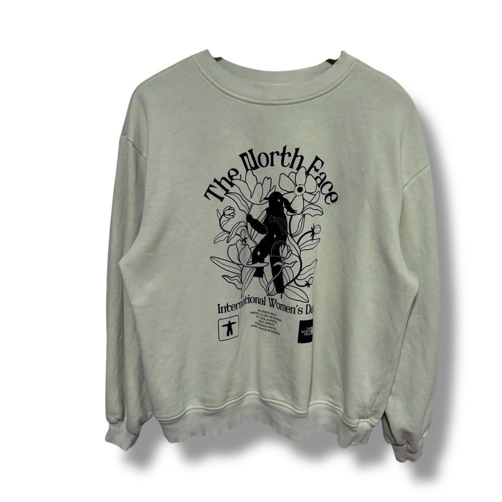 The North Face International‎ Women's Day Crew Neck Sweatshirt Yellow Green Sm